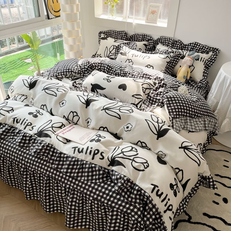 厚くした4枚の布団カバー少女心布団カバー敷きパッドかわいい布団カバー4点セット30%までに制限