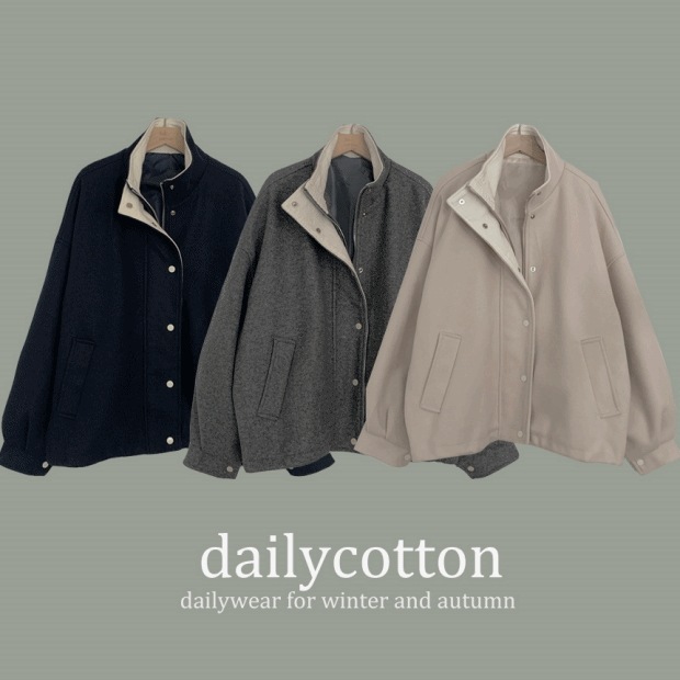 [クオリティ/3color] 配色 ハイネック オーバーフィット 冬 ミリタリー カジュアル ジャンパー