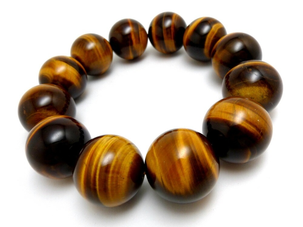 AAA イエロータイガーアイ ブレスレット 18mm パワーストーン ブレスレット メンズ 天然石 数珠 アクセサリー メンズブレスレット パワーストーンブレスレット 天然石ブレスレット 男性用 厄除