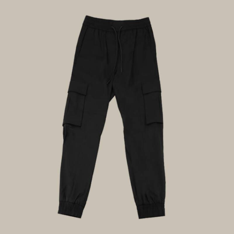 ジュンジ JC3721P115 BLACK ウール混紡カーゴジョガーパンツ