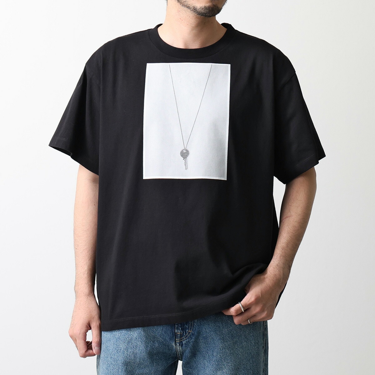 MM6 エムエムシックス メゾンマルジェラ Tシャツ SH0GC0068 M20050 メンズ 半袖 プリント クルーネック コットン カットソー 900