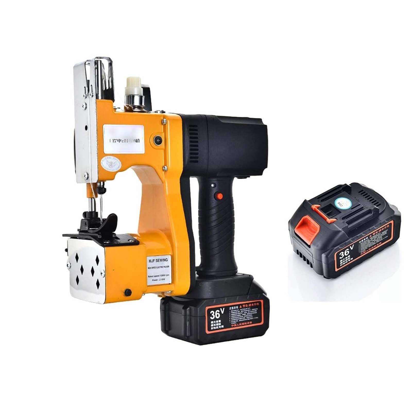 ポータブル袋縫ミシン リチウム電池バッグミシン コードレス袋縫いミシン 自動バッグステッチ 電池式 2つのバッテリ 自動割線 袋口縫い クラフト紙袋PEクロス袋ppガラ袋麻袋綿袋等に適用