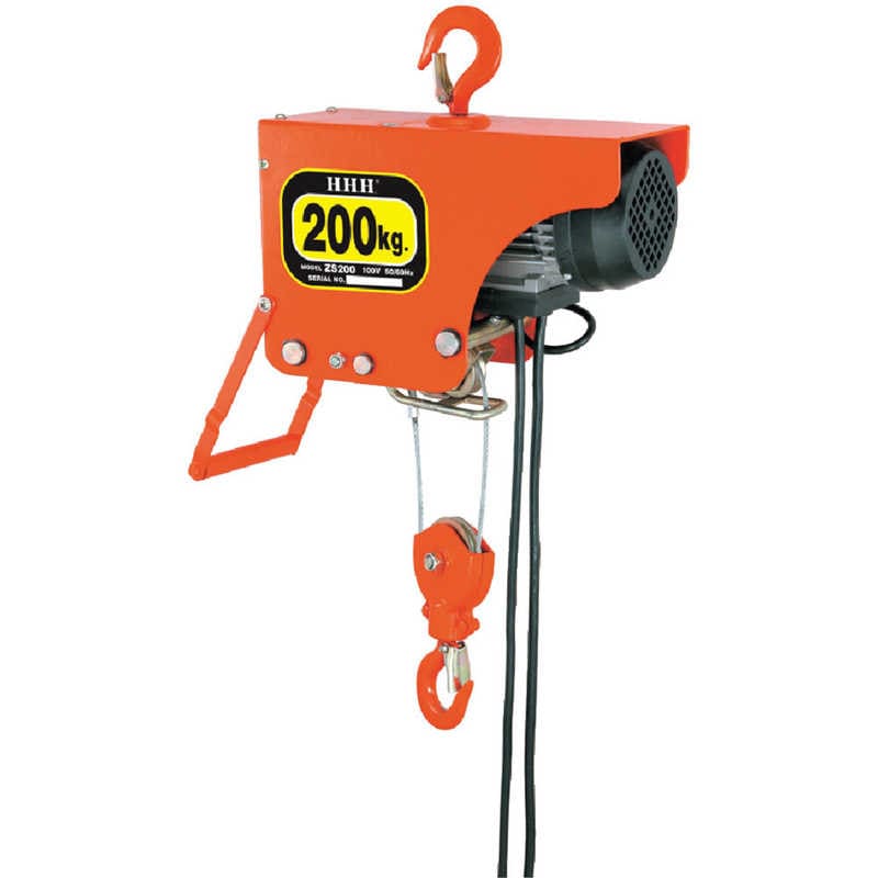 スリーエッチ　電気ホイスト 200kg 揚程6m　ZS200