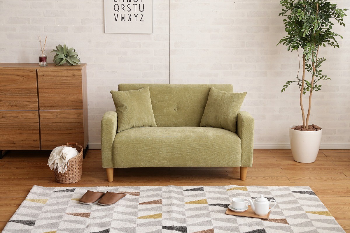 ソファ 2人掛け かわいい アースカラー コンパクト コーデュロイ ソファー 二人掛け 二人用 2人用