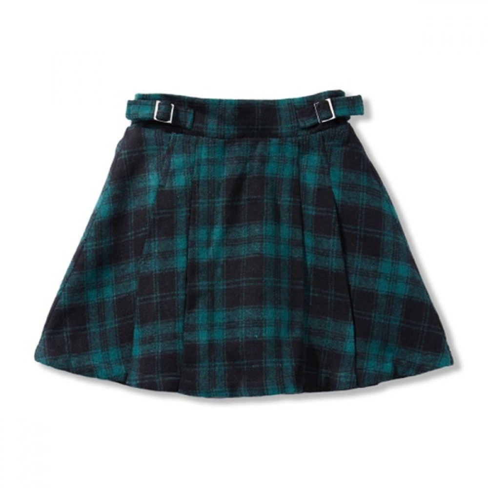 [レノマキッズ] 女の子用リンクルポイントウールチェックスカート_R1842S624