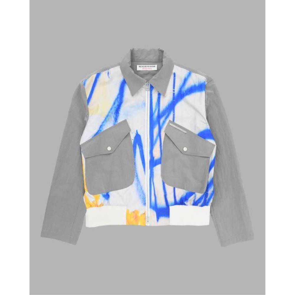 THE MUSEUM VISITOR PAINTING PRINTED NYLON JACKET 08168