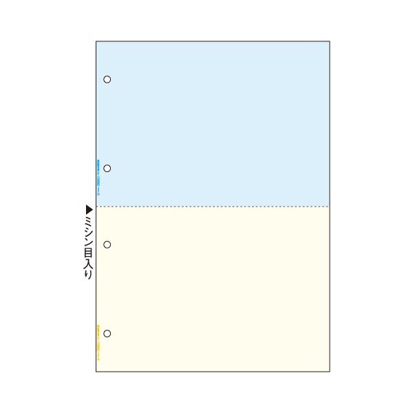 TANOSEE マルチプリンタ帳票(FSC森林認証紙) A4 カラー 2面 4穴 1箱(2000枚)