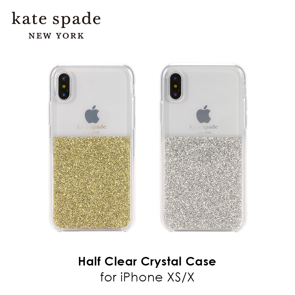 kate spade new york ケイトスペード Half Clear Crystal Case for iPhone XS/X