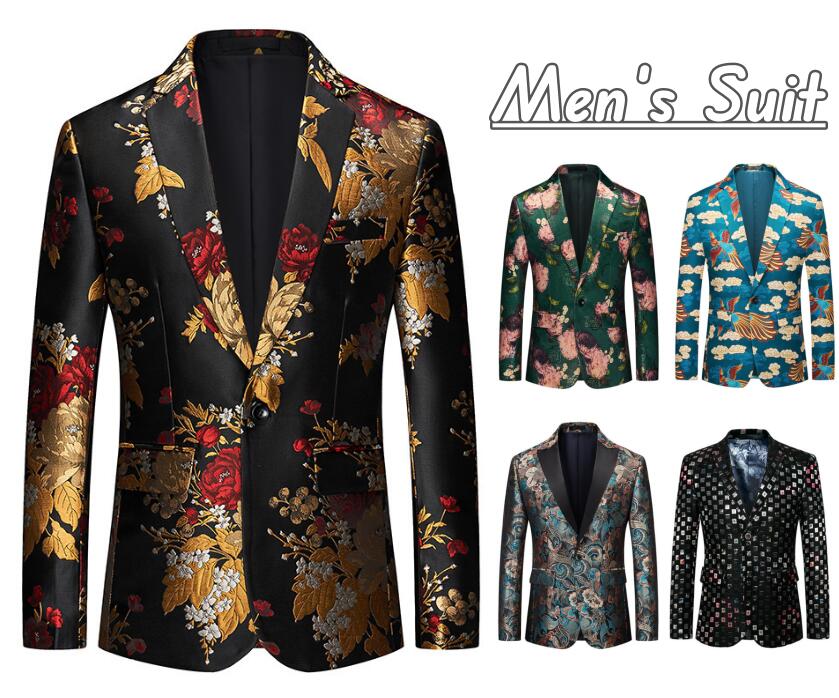 メンズステージ衣装 スーツジャケット 男性 舞台演出服 花柄スーツ 総柄コート ハロウィン クリスマス 男性 紳士服 カラオケ 司会者 歌手スーツ 結婚式 パーティー 礼服 メンズ演出ジャケット 大き 6,972円