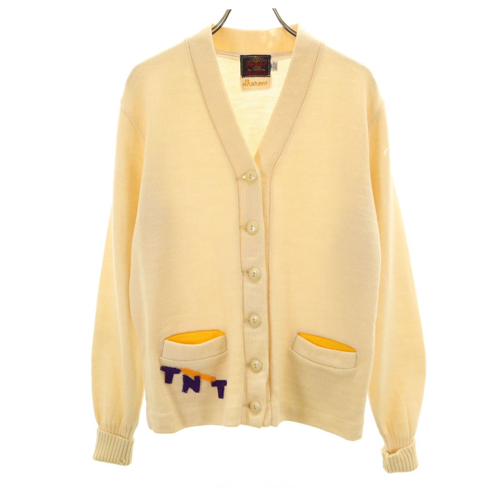 カンデル 60s ヴィンテージ レタード 長袖 Vネック ニットカーディガン アイボリー Kandel レディース 8,307円