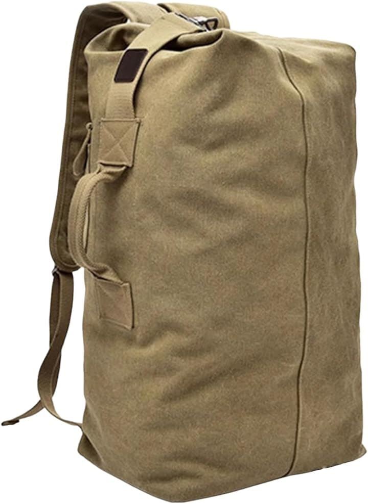 バックパック ミリタリー ダッフルバッグ 大型ザック メンズ リュックサック アウトドア( ベージュ, L)
