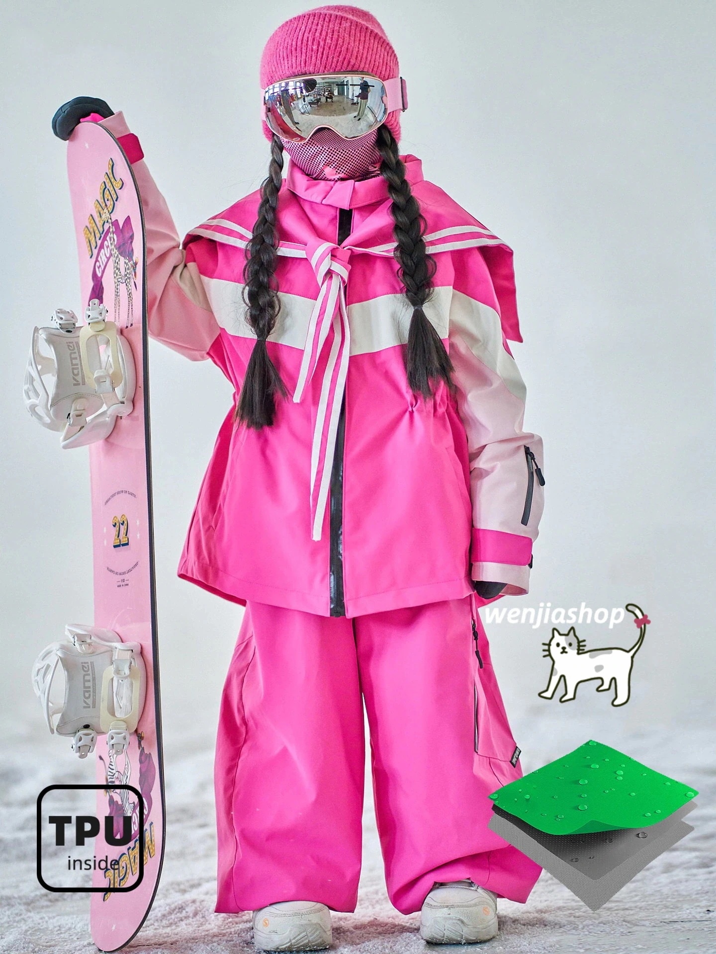 出荷が迅速である全シリーズ発売中スノーボードウェア 2026 2026 上下セットキッズ 子供 男の子 女の子 ジャケット パンツ ズボン ローズ 撥水 3L 韓国風 スノボウェア スノーウェア スキ