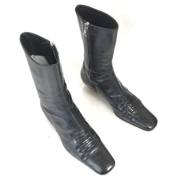 定価3万イタリア製SIGERSON MORRISON シガーソンモリソン本革/サイドジップ/ロングブーツ【5/22.5-23.0/黒/BLACK】ShoesbWB80-3