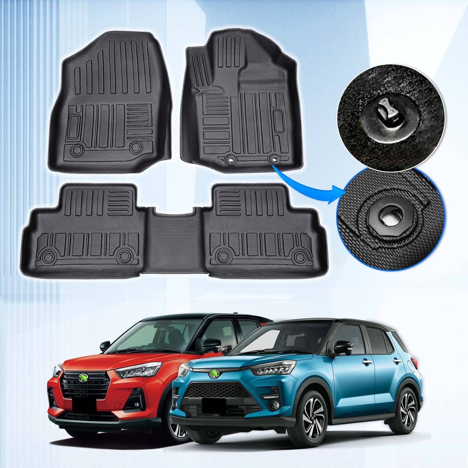 GIMUYA トヨタ ライズ RAIZE 200系 フロアマット ダイハツ ロッキー ROCKY 3D立体構造 カーマット TPE材質 完全車種専用 防水仕様 耐汚れ 耐摩擦 内装パーツ カスタムパー