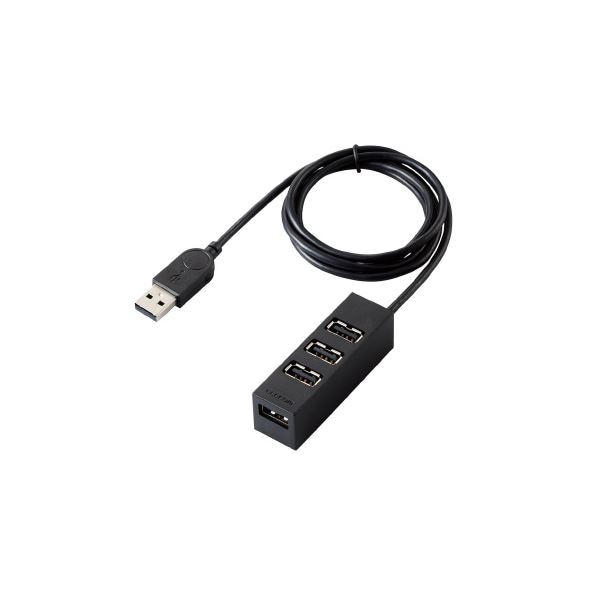 (まとめ）エレコム USBハブ ブラック U2H-TZ427BXBK(×2セット)