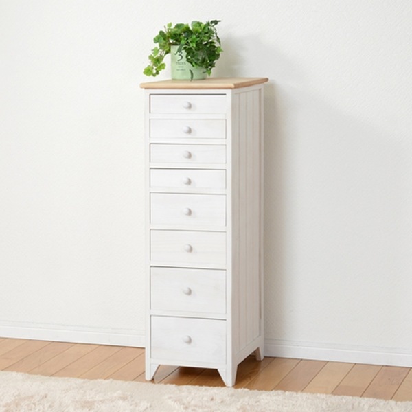 チェスト 8段 シャビーウッド 幅31cm