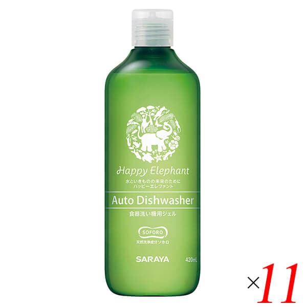 ハッピーエレファント 食器洗い機用ジェル 420ml 11本セット サラヤ