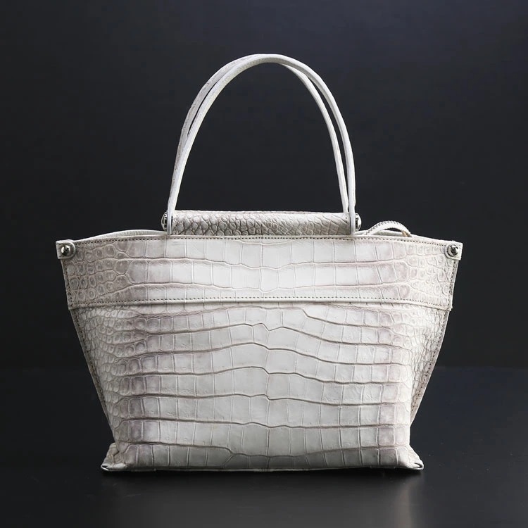 ヒマラヤスモールクロコダイルハンドバッグ日本製センター取り