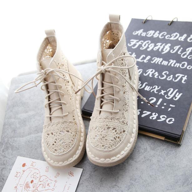 【夏セール！】サマーブーツ　ブーツサンダル　総レース　レースアップシューズ　ショートブーツ　サンダル　ローヒール　夏　シースルー　森ガール　透かし　レディース靴　夏ブーツ 疲れない靴 サマーブーツ 5,577円