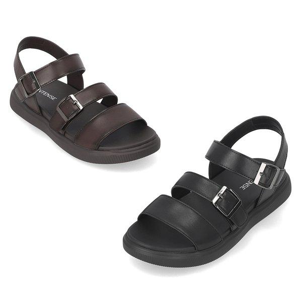 [シークレット特価] インテンス男性トリプルストラップサンダル3.5cm LCMW00I426