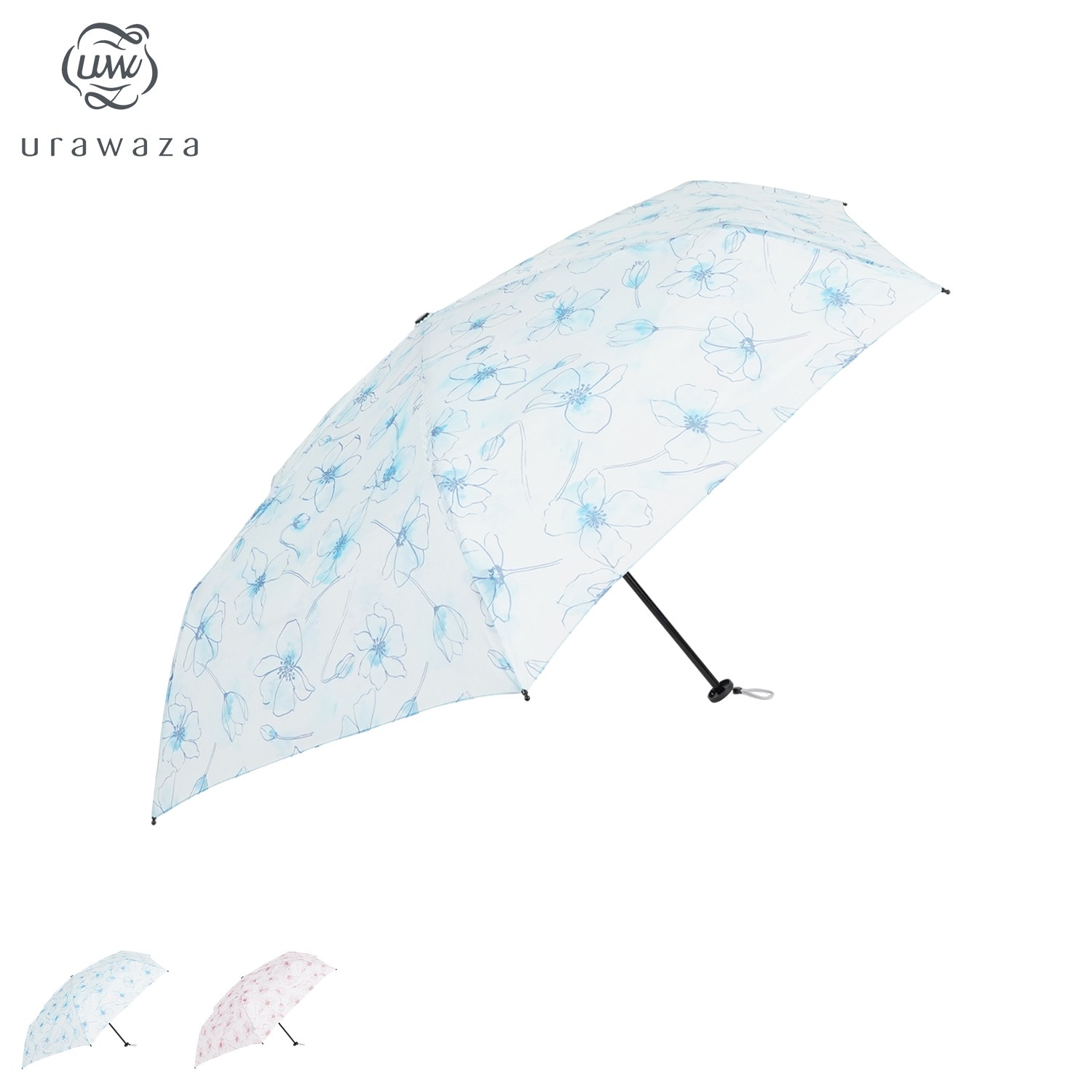 傘 折り畳み 軽量 晴雨兼用 日傘 雨傘 メンズ レディース 55cm UVカット 紫外線対策 3秒でたためる slim ブルー ピンク 10311-02