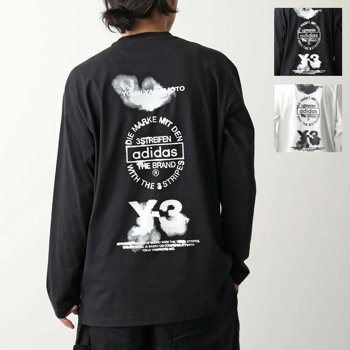 Y-3 ワイスリー カットソー GRAPHIC LONG SLEEVE TEE グラフィック GFX LS TEE JX4747 KE5094 メンズ コットン 長袖Tシャツ ロンT クルーネック ロ