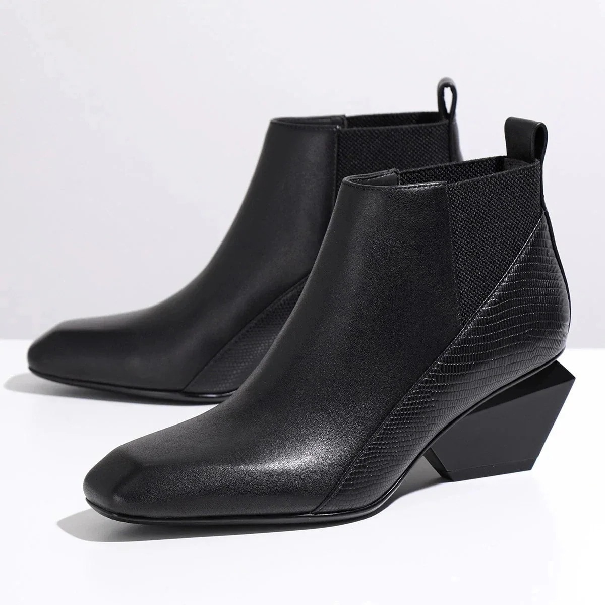 UNITED NUDE ユナイテッドヌード サイドゴアブーツ Jacky X レディース レザー ショートブーツ ブーティ スクエアトゥ シューズ 靴 Blac