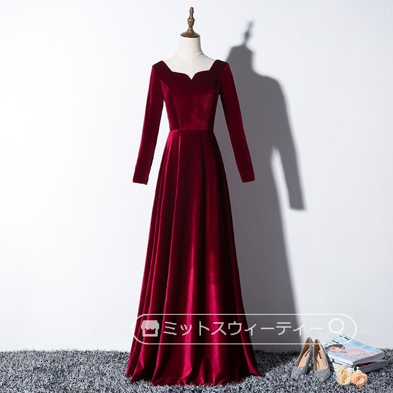 Aラインドレス カラードレス 舞台 声楽 ロングドレス 演奏会 コンサート 衣装 大人 ピアノ発表会