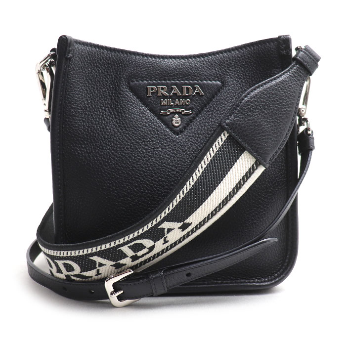 PRADA プラダ ヴィッテロダイノ ショルダーバッグ ブラック 1BH191 レディース 中古 美品