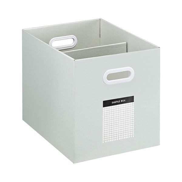 （まとめ）サンプルボックス ワイドタイプ A4横 グレーx10個[x3セット]