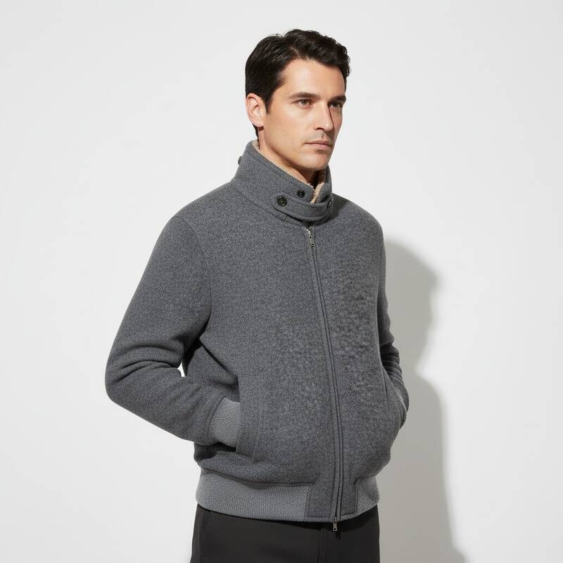 ブルネロ・クチネリ キルティング カシミア ボンバージャケット グレー メンズ MT4976889 CBF90