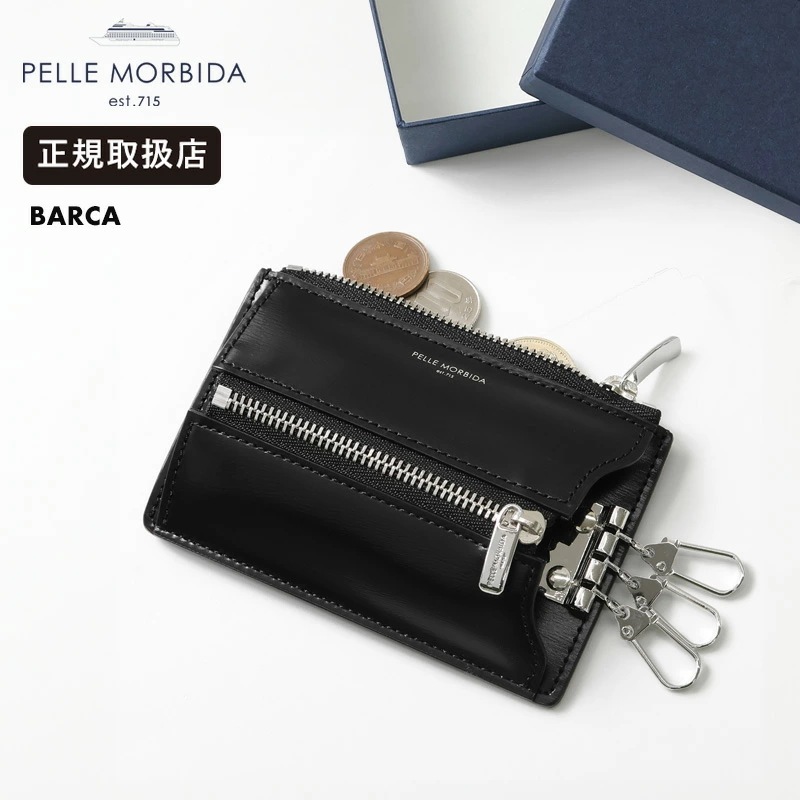 小銭入れ 本革 日本製 Barca メンズ コインケース コンパクトウォレット レザー ブラック PMO-BA736 ブランド [正規取扱店]