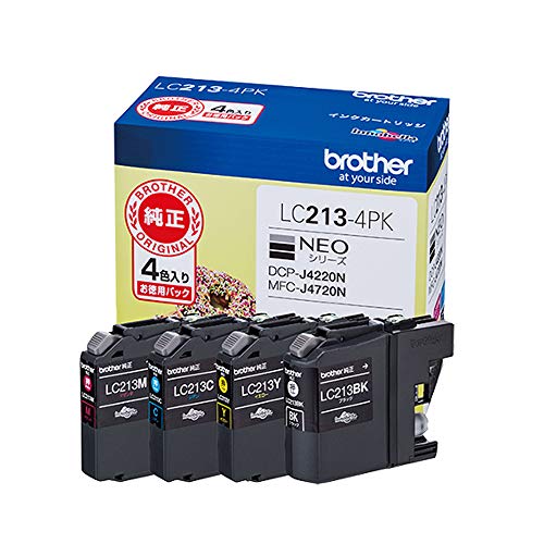 brother純正インクカートリッジ4色パック LC213-4PK 対応型番:MFC-J5720CDWMFC-J5620CDWDCP-J4225NMFC-J4725N 他