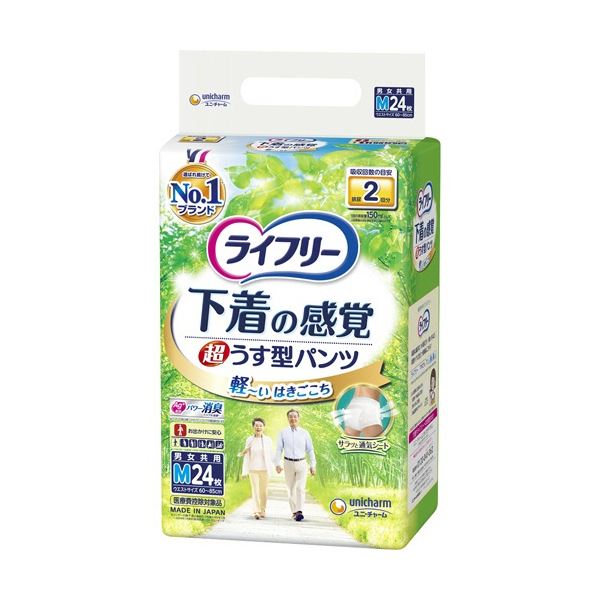 ユニ/チャーム ライフリー 下着の感覚 超うす型パンツ Mサイズ （360枚：24枚x15パック）