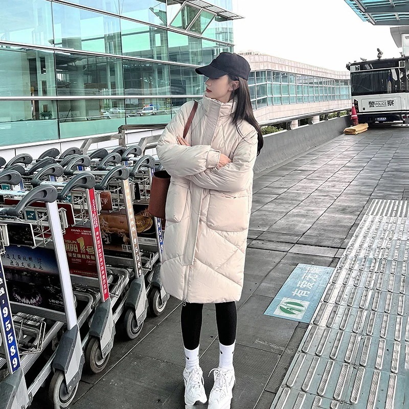 冬新作日系ダウンコットンジャケット ダウンコート ロング フード付き 取り外し可能 セミロング 厚手ジャケット 韓国版はデザイン感がゆったりしている レトロ 流行り 百掛け 快適