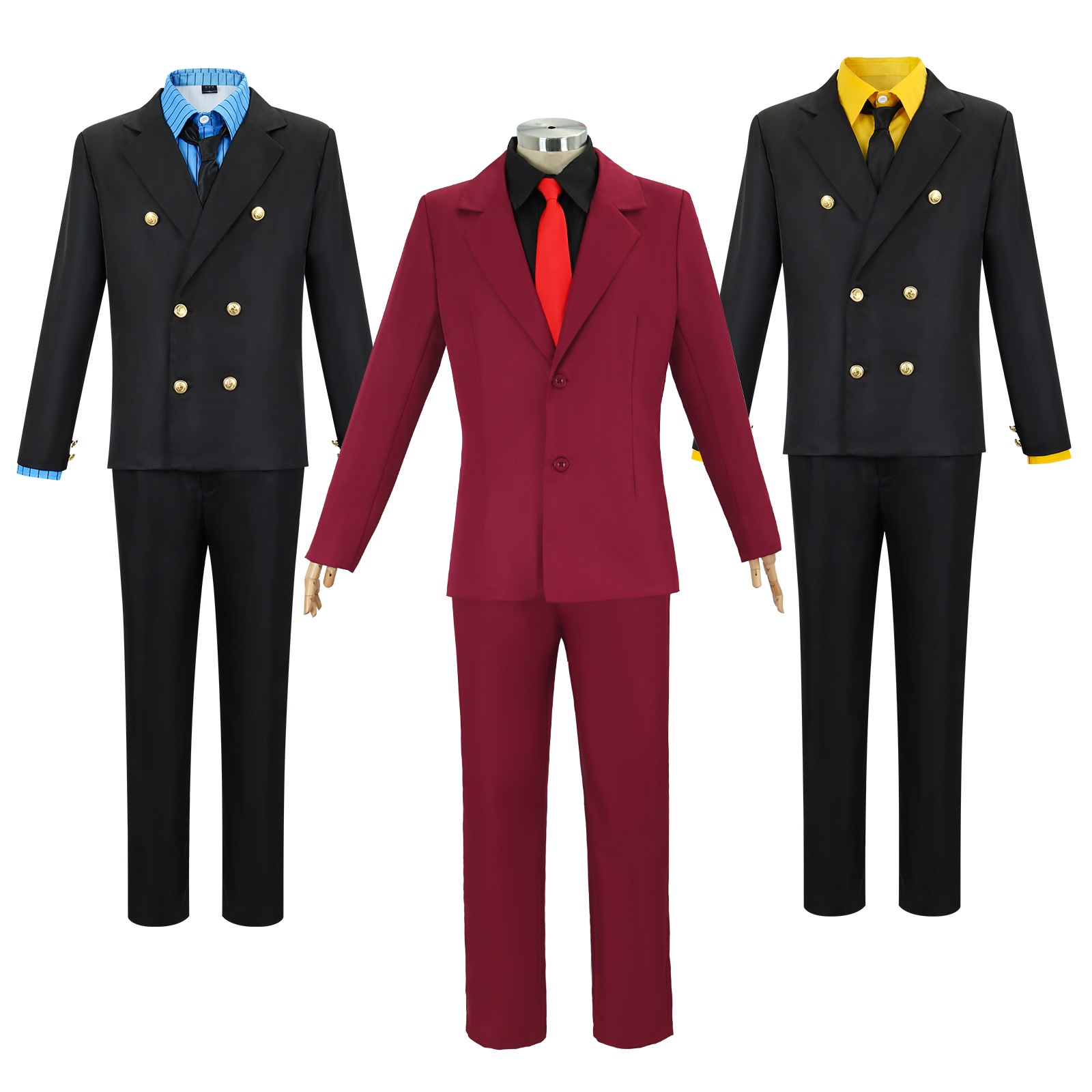 ワンピースと国cos服香吉士山治紅士黄青スーツ紳士服コスプレ服