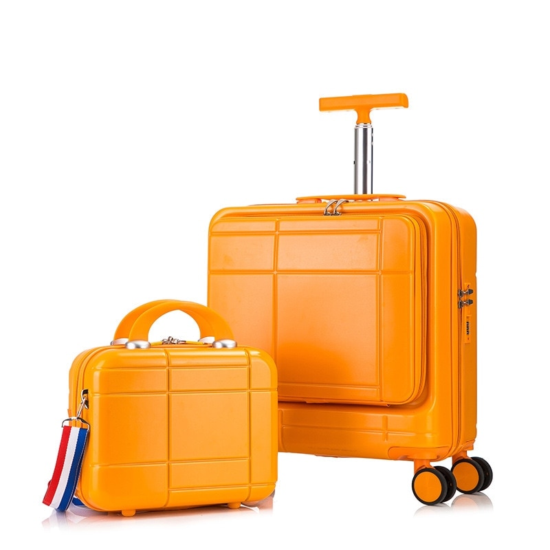 ビジネスの18寸のコンピュータのレバーを引く箱の前に口を開きますスーツケースの男性の小型の搭乗の暗号トランクの子の万方向の車輪