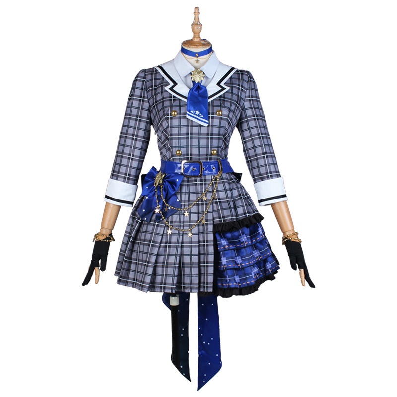バーチャルアンカー スターストリート コススーツ アイドル コスプレ レディース Vtuber 女の子 チェック柄スーツ
