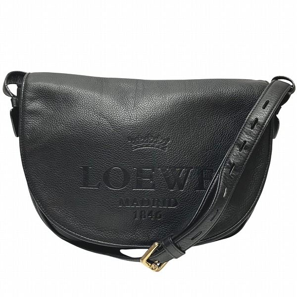ロエベ ヘリテージ 377・79・752 ブラック バッグ ショルダーバッグ レディース【中古】
