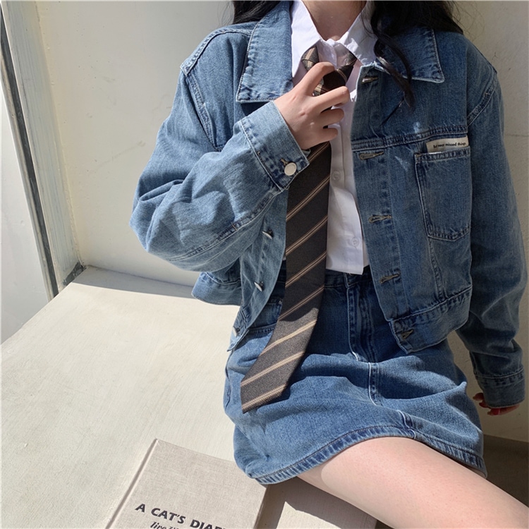 トレンド デニムジャケット レディース トップス ジャケット 長袖 襟付き 角襟 ストリート 前開き デニム 大人可愛い きれいめ シンプル カジュアル かっこいい レトロ 都会的 無地 春 秋 冬