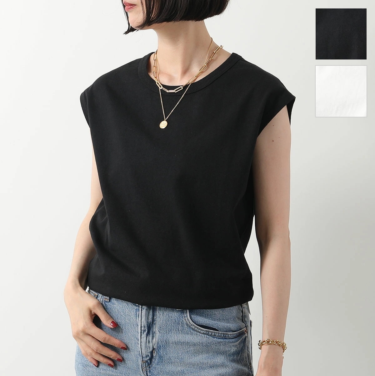 Lemaire ルメール Tシャツ TO1167 LJ1010 レディース キャップスリーブ クルーネック カットソー コットンリネン カラー2色