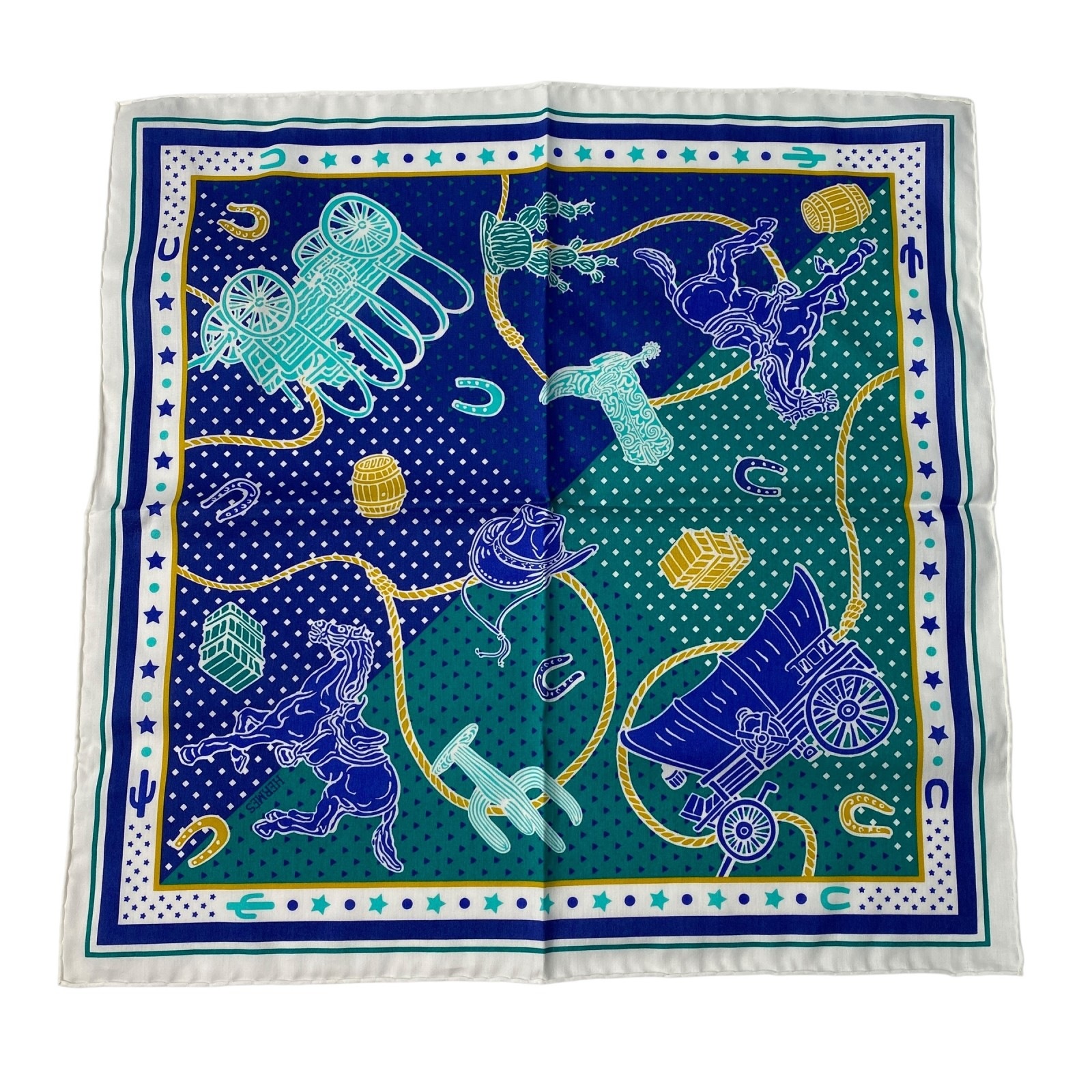 新品 タグ付き エルメス HERMES レディース カレ40 スカーフ ウェスタン・アンド・カンパニー