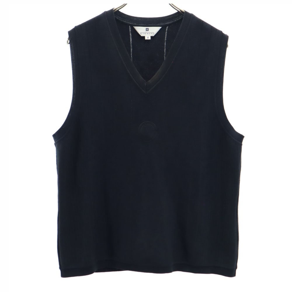 ジバンシィゴルフ 90s 日本製 オールド Vネック ニットベスト M 濃紺 GIVENCHY GOLF メンズ