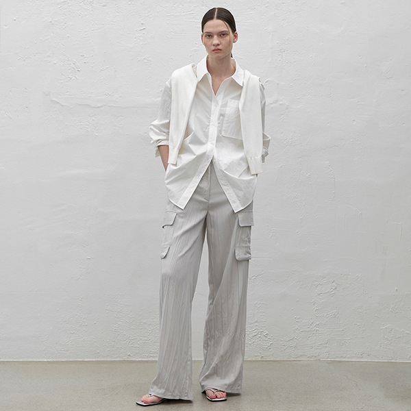 (PT-5493)SYLO UTILITY WRINKLE BANDDING PANTS