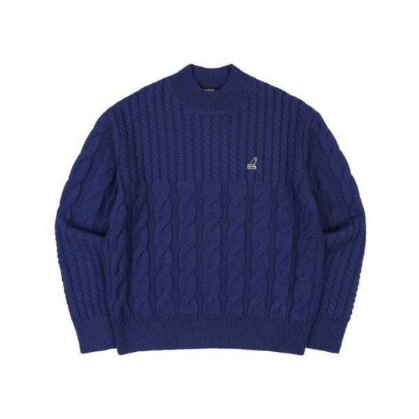 長袖Tシャツ CQK KPFC-KN18660BU ベーシックケーブルセーター1866ブルー