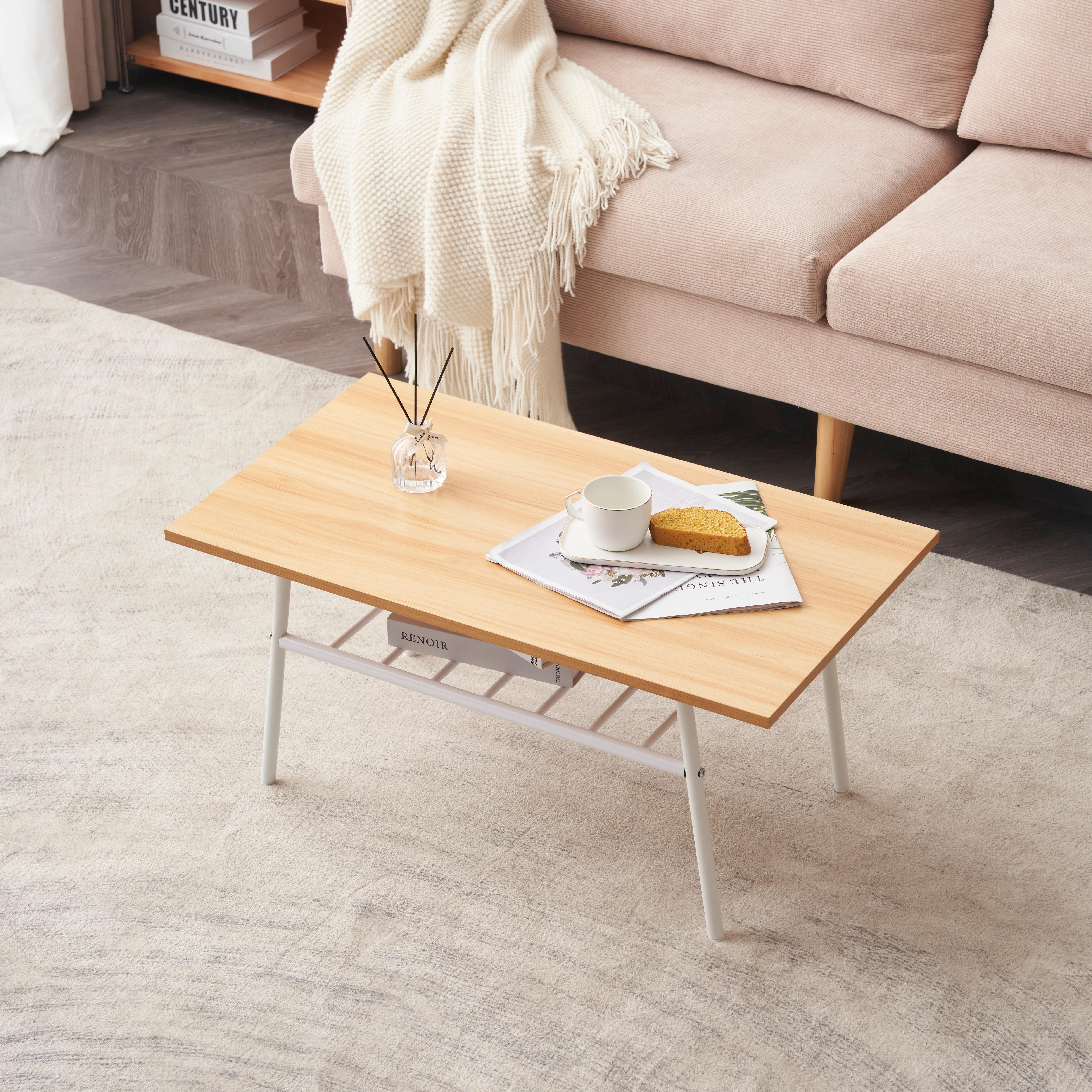 【国内即日発送】ローテーブル 収納付きしセンターテーブル コーヒーテーブル 収納棚付き リビング 北欧 ヴィンテージ 男前 おしゃれ レトロ カフェ風 西海岸