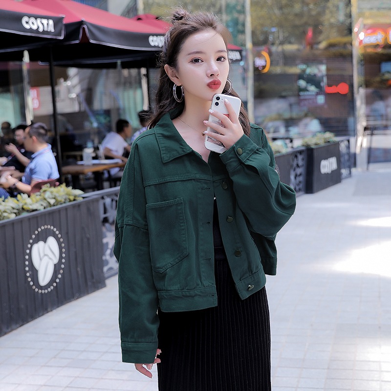 アウター ブルゾン ジャケット Gジャン 上着 袖あり 長袖 襟付き 前開き デニム カラーデニム かわいい 大人可愛い カジュアル 大人 上品 おしゃれ お洒落 かっこいい レトロ ラフ マニッシュ