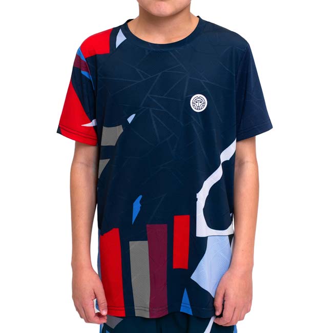 BIDI BADU(ビディバドゥ) 2024 FA ジュニア(ボーイズ) NEW YORK 全米オープン ゲームシャツ B1620034-DBLRDBLDブルー×RD×ブルー(24y8mテニス用ゲーム