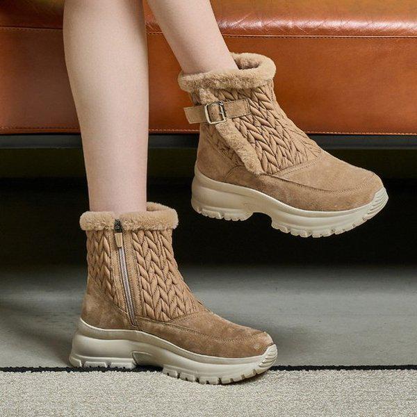 軽量クッション起毛パディング防寒女性ブーツ1XWA73XD-GN