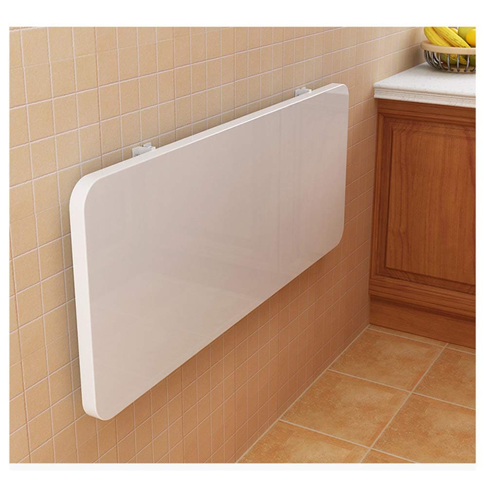 壁掛け式折りたたみデスク コンバーチブルドロップリーフテーブル ホームオフィスやキッチン用 シンプルなデザインのコンパクトライティングデスク ホワイト